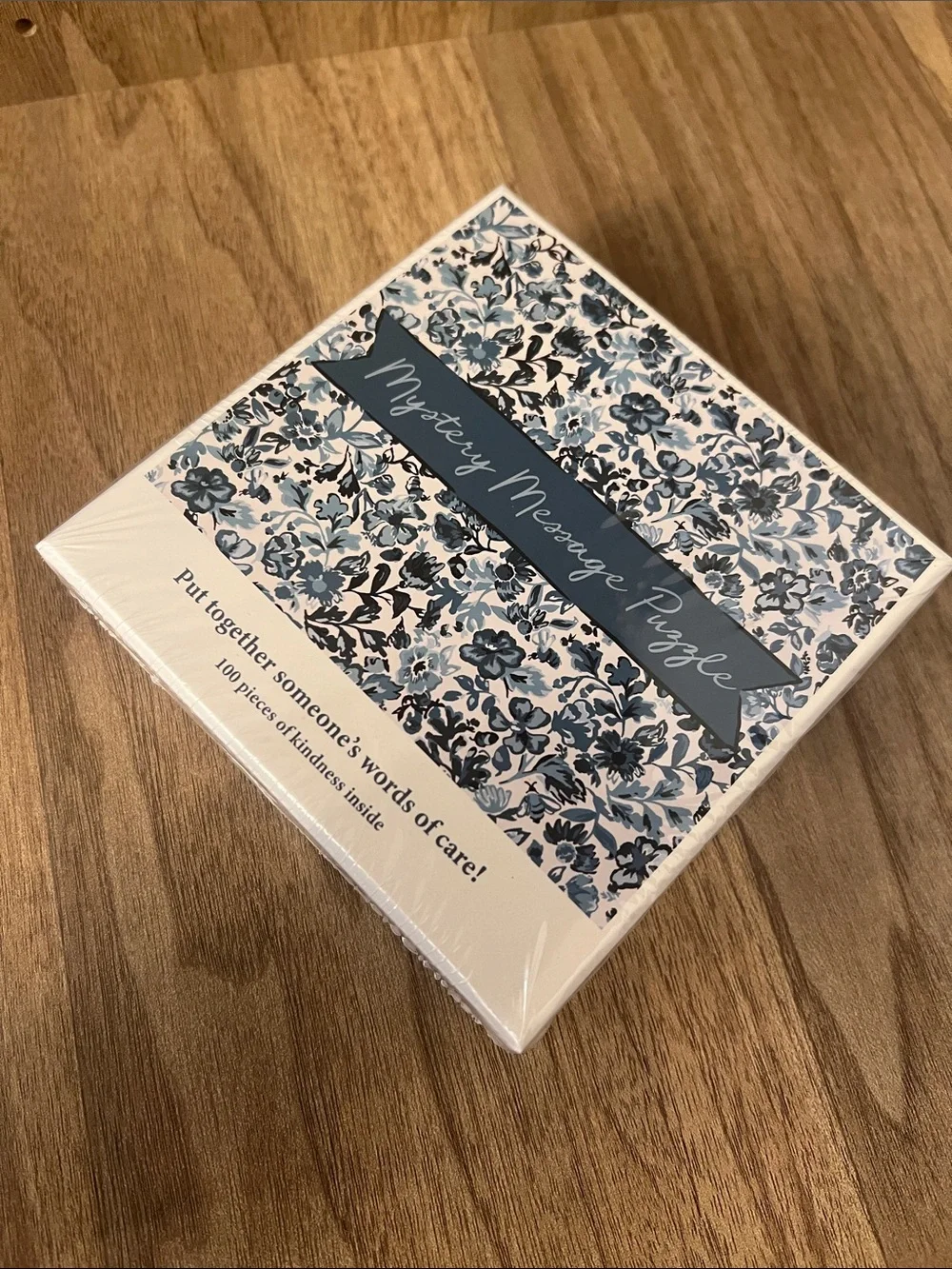 ***Never opened*** Mystery Message Puzzle - Blue Floral Home Accent